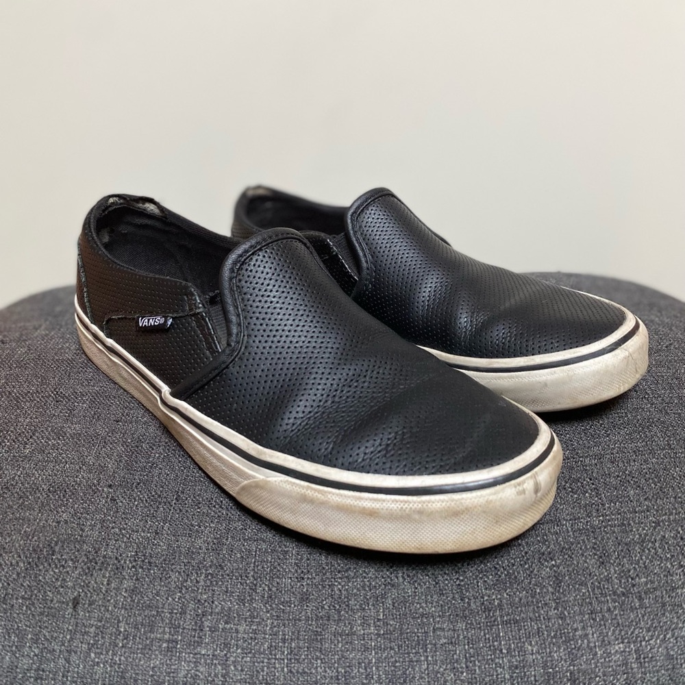 Black leather vans